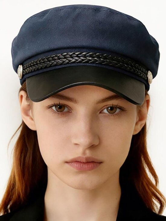 Women\'s Newsboy Cap Fiddler Caps Classic Beret Hat Fisherman Flat Hats Navy Blue main image 5